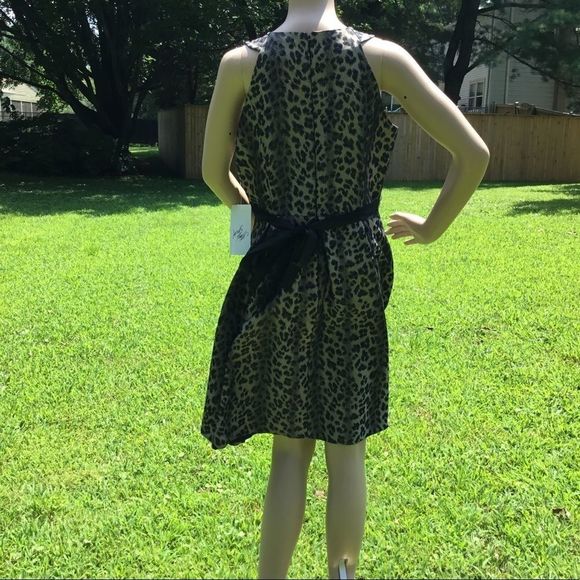 NWT $178 Muse | Lord & Taylor | Leopard Print Dress w Adornment At Waist - Picture 4 of 7